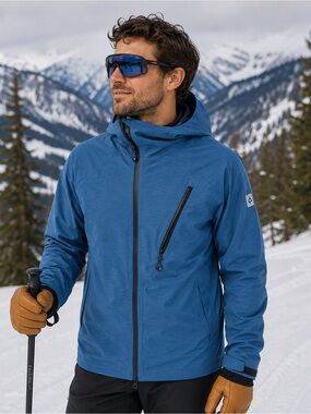 686 Men’s sz M Hydra Thermograph Jacket Slate Blue Ski Jacket with Hood new cond